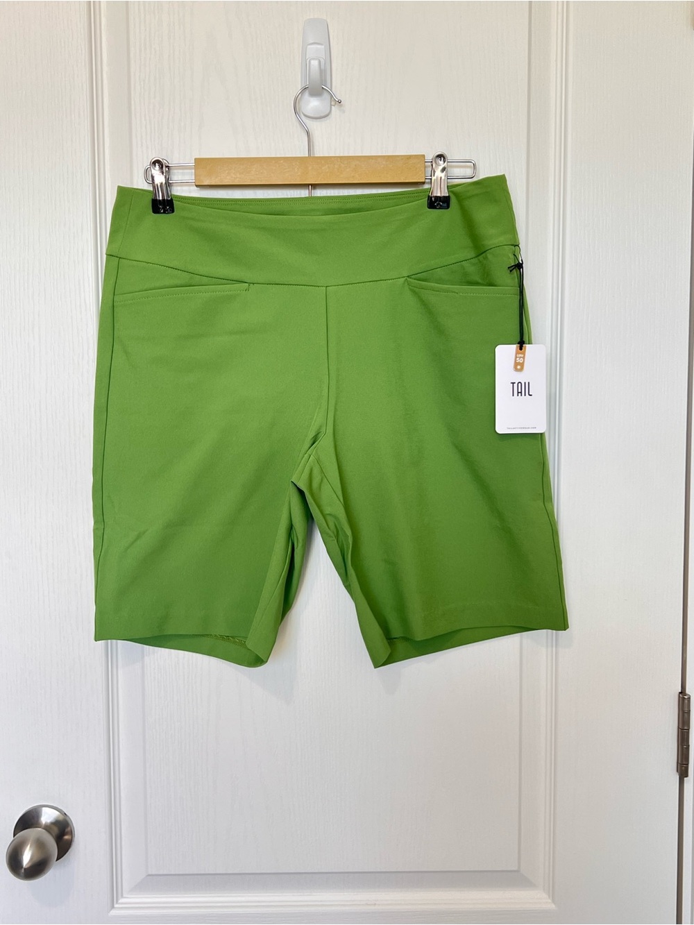 TAIL Women's Lime Green Bike Shorts with High Waist